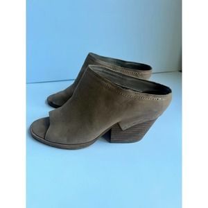 Dolce Vita Open Toe Tan Suede‎ Heeled Mule Womens 8.5